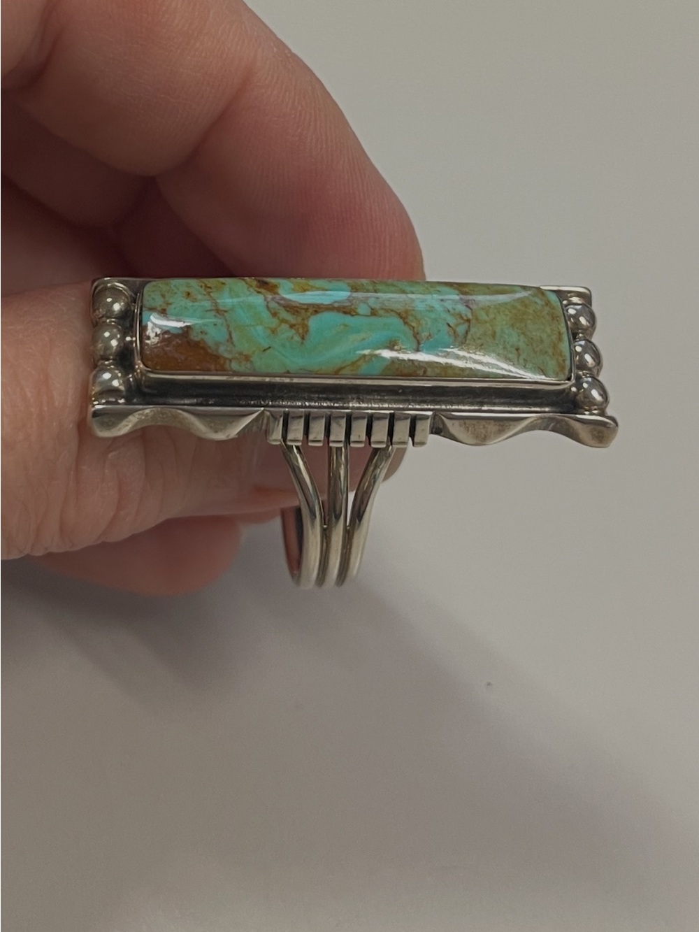 Native American Sterling Silver ring size 10 stamped LL and sterling - Picture 5 of 16